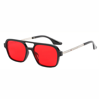 Sunglasses Star With The Same Retro Black Frame Double Beam Plain Glasses